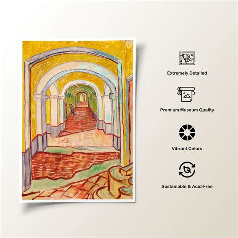 Corridor in the Asylum Painting & Wall Art Print by Van Gogh - Dessine Art