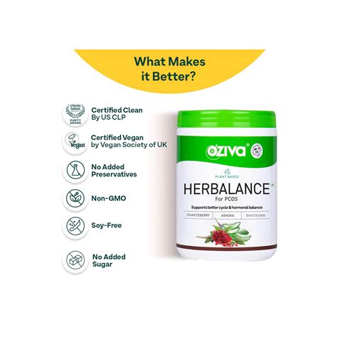 Oziva Plant Based HerBalance for PCOS 250g - Cureka