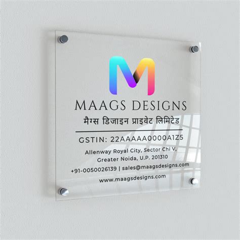 Company Logo Name Plate for Office (Acrylic), Name Plate for Office wi ...