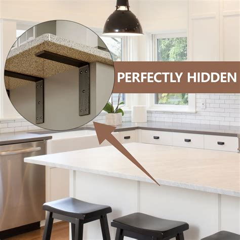 Snapklik.com : Countertop Support Brackets, 3-Pack 10" Solid Heavy Duty Steel Hidden L-Shaped ...