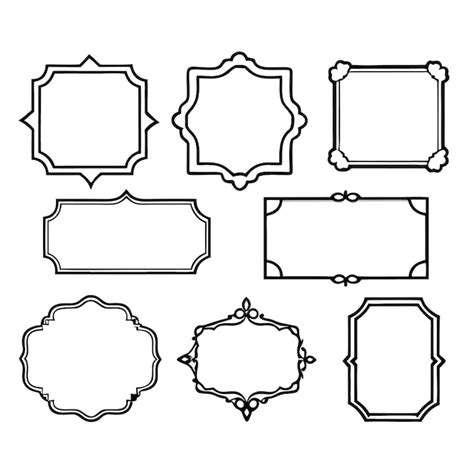 Conjunto de 8 molduras decorativas vintage | vetor Premium gerado com IA