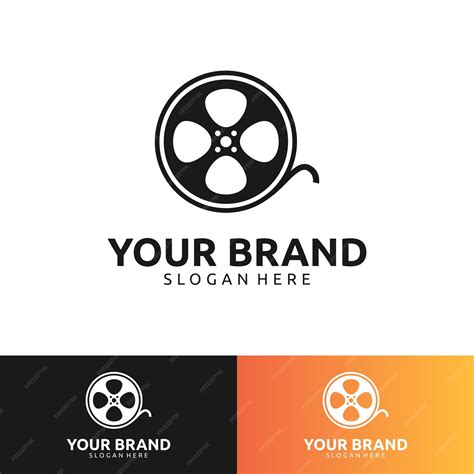 Black and white cinema film logo design | Premium Vector