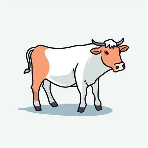 The cow goes moo. Vector illustration of a mooing cow in simple ...