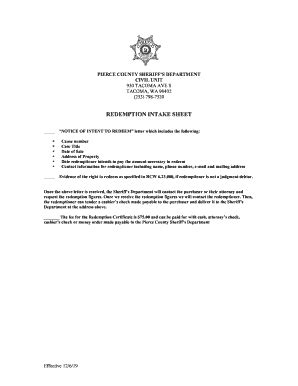 Fillable Online Pierce County Sheriff's Department - Corrections Bureau ...