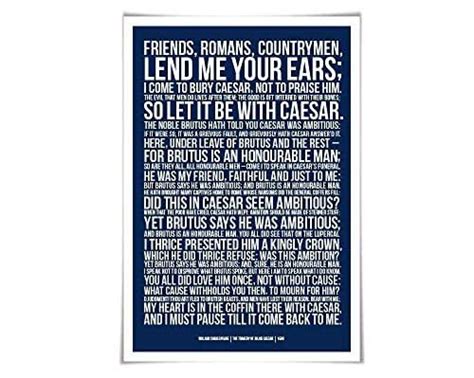 Amazon.com: Friends Romans Countrymen William Shakespeare Art Print. 60 ...
