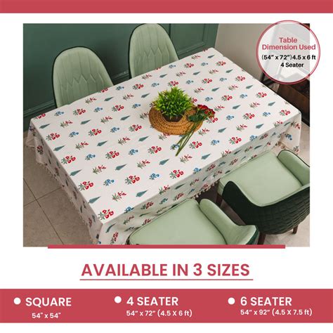 Cotton Dining Table Cover, Printed Cotton Table Cloth with Boho Tassels ...