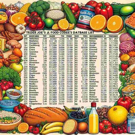 Trader Joes Food Codes Database List Excel