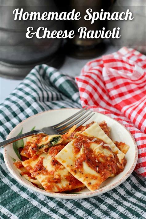 Homemade Spinach and Cheese Ravioli with Roasted Tomato Sauce | Karen's ...