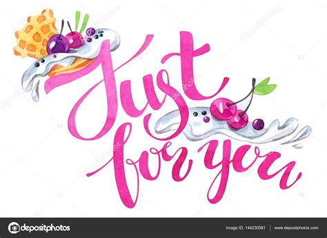 Watercolor congratulation card with pleasant words Stock Illustration ...