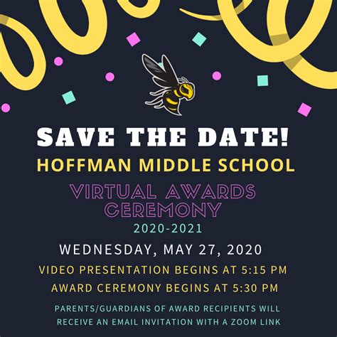 Hoffman MS Virtual Award Ceremony – Wed. May 27 – Hoffman Middle School