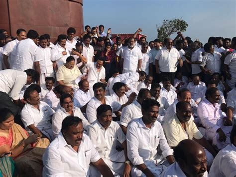 MK Stalin, other DMK MLAs and MPs sit on a dharna at Marina - Photos ...