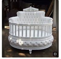Image result for Round White Baby Crib