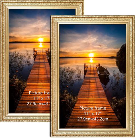Amazon.com - Edenseelake 11x17 Picture Frames Set of 2, Vintage Gold 11 ...