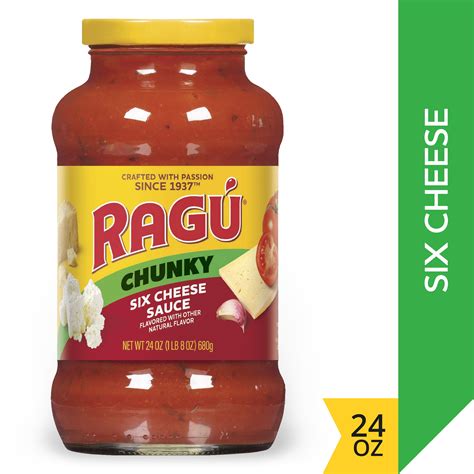 Buy Ragu Chunky Six Cheese Pasta Sauce with Diced Tomatoes, Ricotta ...