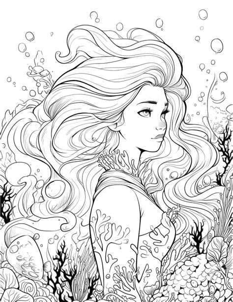 Mermaid Coloring Pages Adult