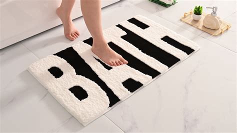 Watch Black and White Bathroom Rugs Cute Bath Mat on Amazon Live