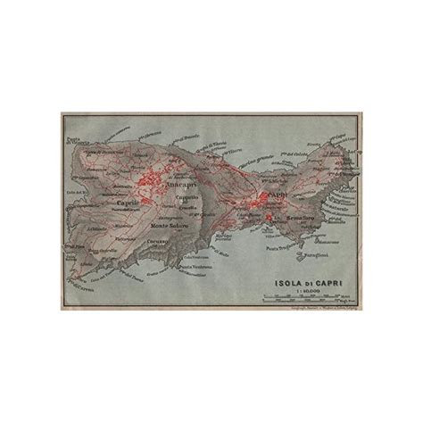 Buy ISOLA DI CAPRI topo-map. Anacapri. Italy mappa. BAEDEKER - 1909 ...