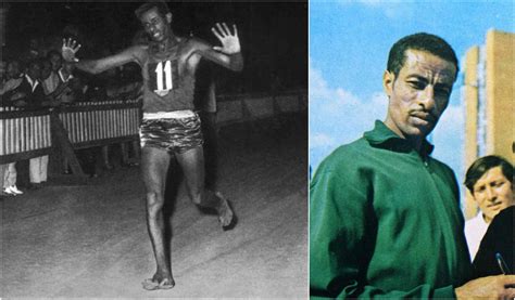 Ethiopian runner Abebe Bikila won the marathon at the 1960 Summer ...