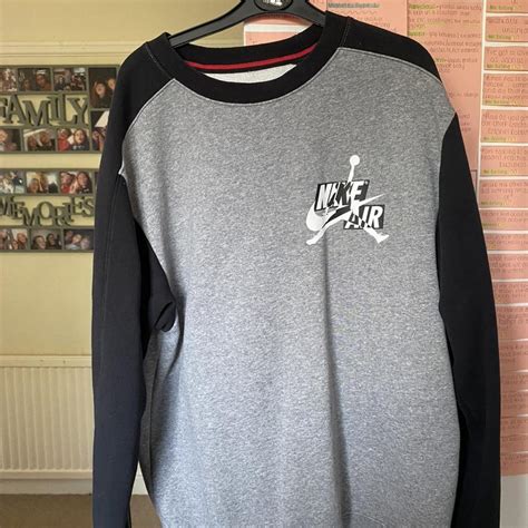 Nike Men's Grey and Black Sweatshirt | Depop