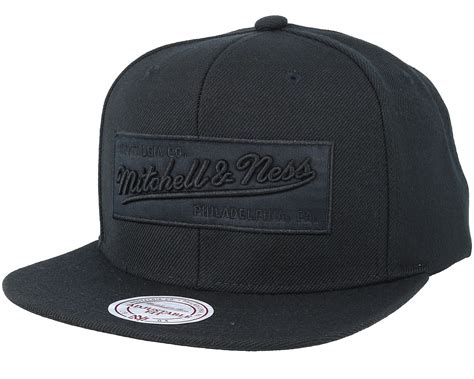 2 Tone Label Black/Black Snapback - Mitchell & Ness caps ...