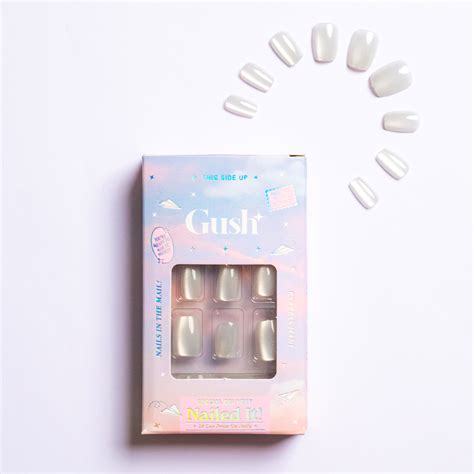 Shop Medium, Square Press-On Nails (Ice Crystal, Chrome) with Nail Glue ...