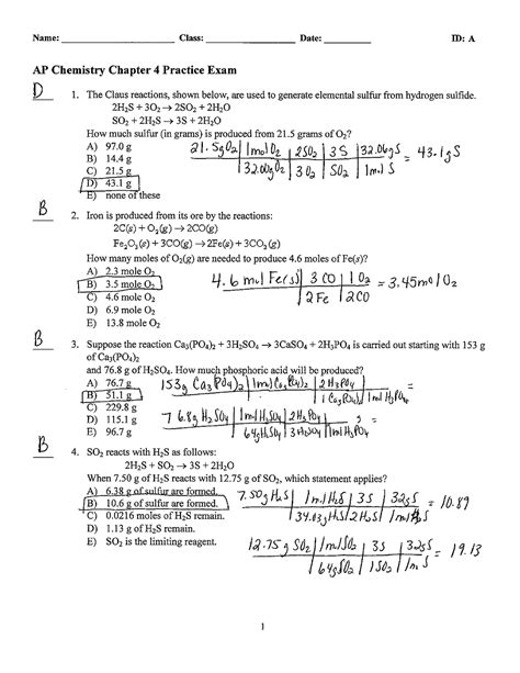 Chapter 4 practice test answer key - Name: Class: Date: ID: A AP ...