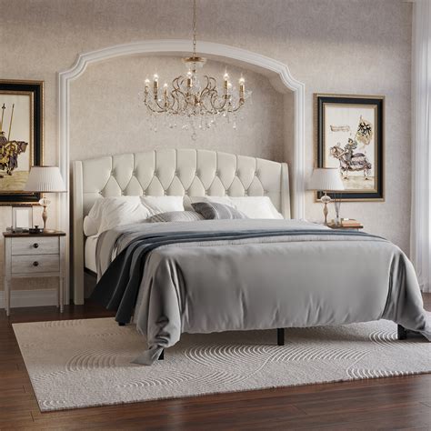 Red Barrel Studio Rissie Gorgeous Upholstered Bed With 2 Nightstands In ...