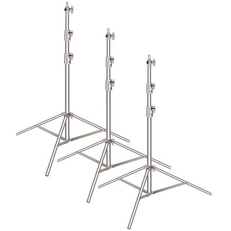Neewer 3-pack Stainless Steel Light Stand with 1/4 -inch to 3/8-inch ...