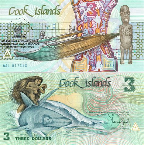 SCWPM P6a TBB B106a 3 Dollars Cook Islands Banknote Uncirculated UNC ...