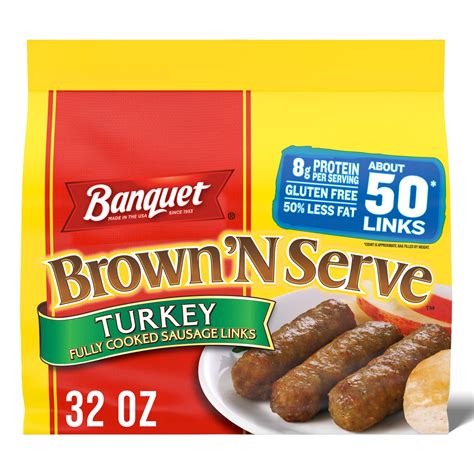 Banquet Brown 'N Serve Turkey Sausage Links, 32 oz (Frozen) - Walmart ...