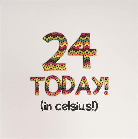 3dRose 24 Today in Celsius - Funny 75Th Birthday 24C is 75 in ...