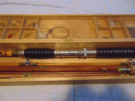 Antique/Vintage Bamboo Fly Fishing Rods Sakura brand In original Case ...