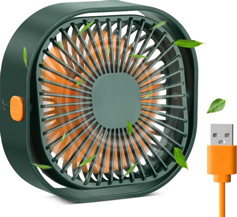 RJVW 4 Inch Small USB Desk Fan, 3-Speed Portable & 360°Rotatable Mini ...
