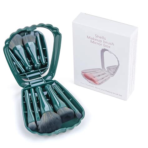 AGUDO Travel Makeup Brush Set, Portable 5PCS Mini Full Makeup Brushes ...