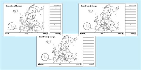5 European Countries | Labelling Activity Worksheets