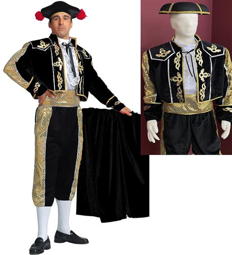 Black Velvet Matador Costume, Bullfighter Men's Halloween Outfit, Spain Cosplay, Spanish ...