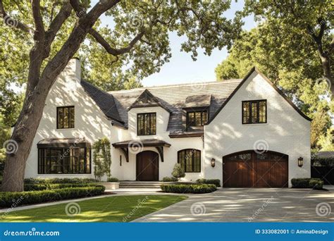 Discover the Charming White Brick Home Featuring Dark Wood Accents ...