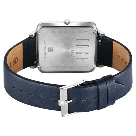 Buy Online Titan Edge Quad Quartz Analog White Dial With Blue Leather ...