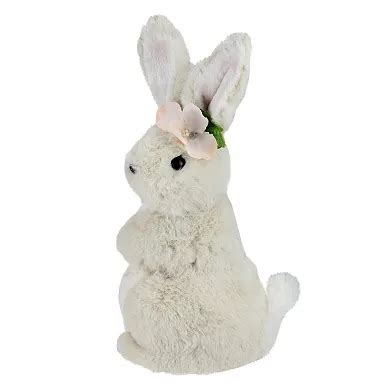 11.5” Beige Plush Standing Easter Bunny Rabbit Girl Spring Tabletop ...
