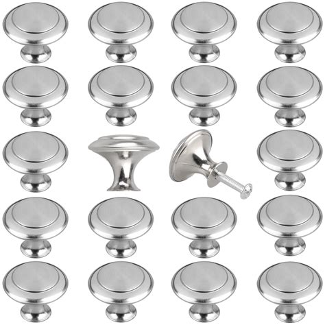 EEEkit 20pcs Kitchen Cabinet Knobs Pulls, Brushed Nickel Cabinet Knobs ...