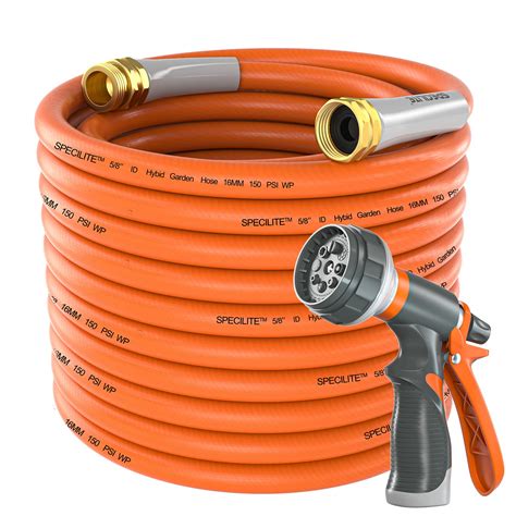 SPECILITE Garden Hose 50 ft x 5/8 in Heavy Duty, Flexible and ...