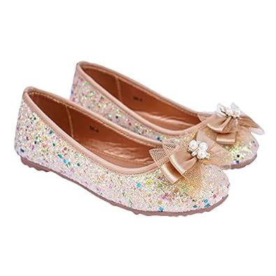 Hopscotch Girls Synthetic/PU Sequin Embellished Ballerinas in Peach ...