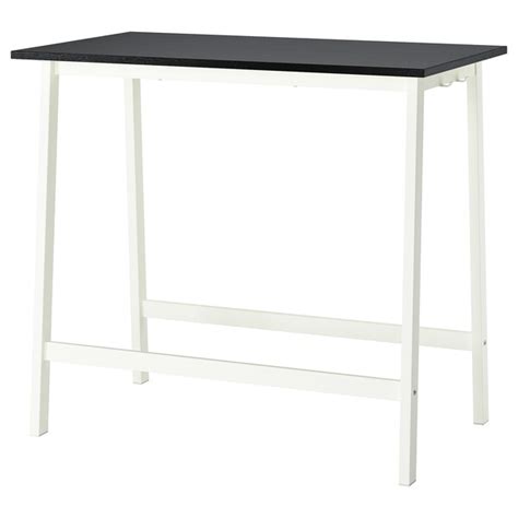 MITTZON conference table, black stained ash veneer/white, 120x68x105 cm ...