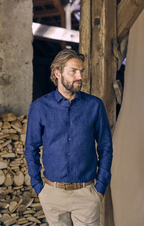 Dark blue linen shirt