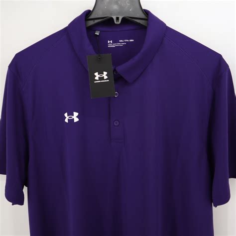 NWT Men Under Armour UA Performance Tech Golf Polo Shirt Violet Purple ...