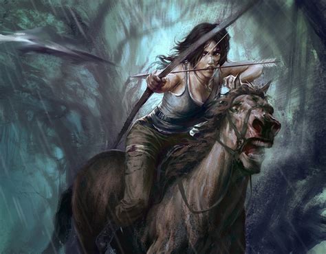 Tomb raider lara croft horse - acejawer