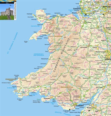 Wales map, Map of wales uk, Map