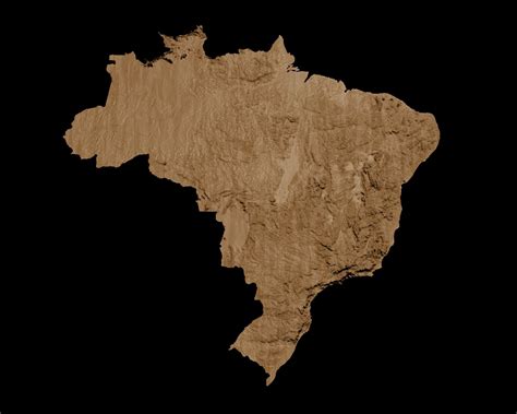 3D Topographical Map of Brazil 3D model 3D printable | CGTrader