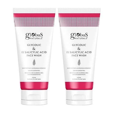 Globus Naturals Pimple Clear Glycolic & 1% Salicylic Acid Face Wash ...