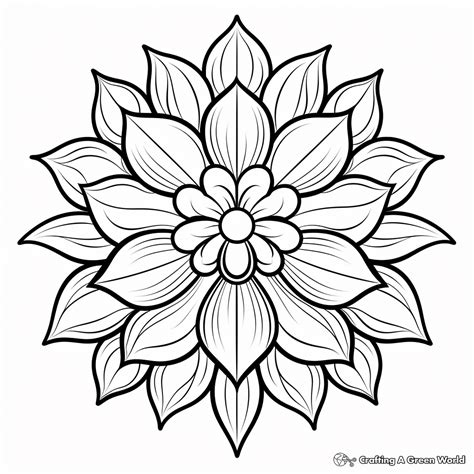 Coloring Mandala Flower Beautiful Flower Mandala Coloring Pages Stock